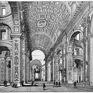 Saint Peters Basilica interior, Rome, Italy