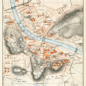 Salzburg Austria Map Print 1896 Meyers Konversations-Lexikon Engraving Salzburg Austria Map Print 1896 Meyers Konversations-Lexikon Engraving
