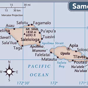 Samoa country map