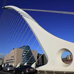 Samuel Beckett Bridge, Droichead Samuel Beckett, a cable-stayed bridge over the River Liffey in Dublin, Ireland