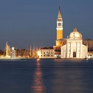 San Giorgio Maggiore and Giudecca at dusk, Venice, Venezien, Italy