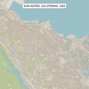 San Mateo California US City Street Map