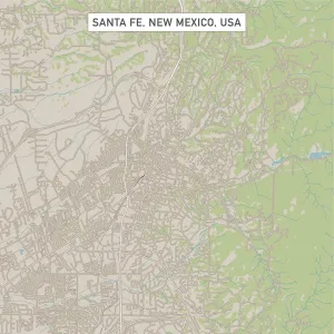 Santa Fe New Mexico US City Street Map Vector Print Santa Fe New Mexico US City Street Map Vector Print