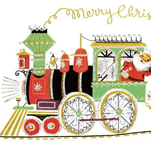Santa on a train