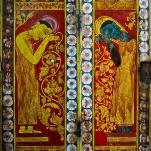 Gadaladeniya Temple Fresco Print: Sariyuth and Mugalan Thero
