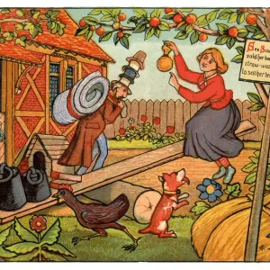 Siebenschläfer Margery Daw - Illustration eines viktorianischen Kinderreims. Siebenschläfer Margery Daw - Illustration eines viktorianischen Kinderreims.