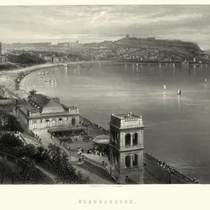 19th Century Vintage Engraving Print of Scarborough 19th Century Vintage Engraving Print of Scarborough