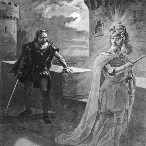 Scene from Shakespeare's Hamlet Print: Hamlet Confronts the Ghost Scene from Shakespeare's Hamlet Print: Hamlet Confronts the Ghost