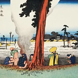 Scenery of Hamamatsu in Edo Period, Painting, Woodcut, Japanese Wood Block Print