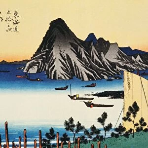 Scenery of Maisaka in Edo Period, Painting, Woodcut, Japanese Wood Block Print