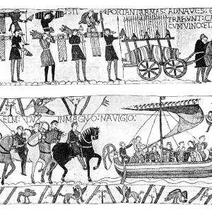 Two scenes from the Bayeux Tapestry