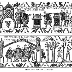 Scenes from the Bayeux Tapestry - Victorian engraving