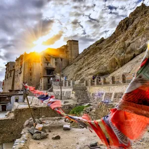 Leh Palace Print with Omani Prayer Flags