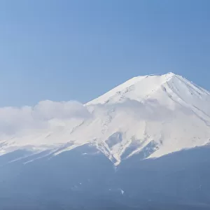 Scenic view of Mount Fuji against clear blue sky