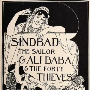 Scheherazade with puppets of Sinbad the Sailor and Ali Baba, One Thousand and One Nights