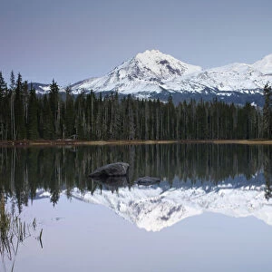 Scott Lake with Three Sisters, Eugene, Oregon, United States