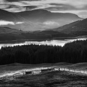 Black and White Scottish Highlands Print #1 Black and White Scottish Highlands Print #1