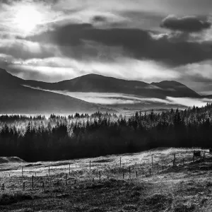 Black and White Scottish Highlands Print Black and White Scottish Highlands Print