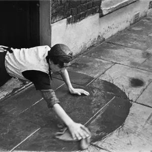 Scrubbing Flagstones Scrubbing Flagstones