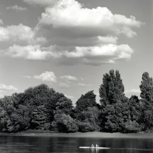 Sculling on calm water Sculling on calm water