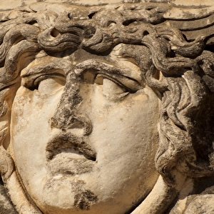 Sculpture of Medusa in Temple of Apollo, Didim, Turkey