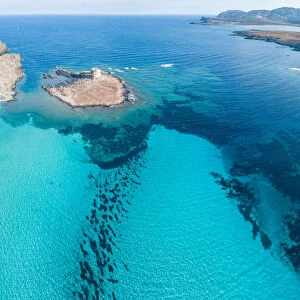 Seascape from above in Stintino, Sardinia, Italy