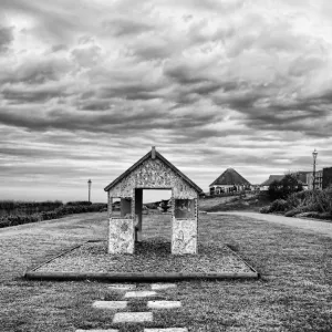 Seaside hut with leading path