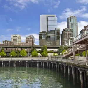 Seattle Washington Skyline by the Pier