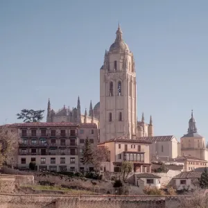 Segovia cathedral and city walls Segovia cathedral and city walls
