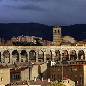 Segovia old town and ancient Roman Aqueduct