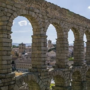 Segovia old town and ancient Roman Aqueduct