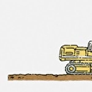 Sequence of illustrations of earth mover