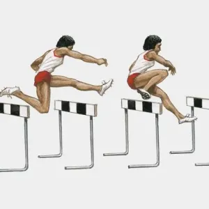 Male Athlete Hurdle Jump Print Male Athlete Hurdle Jump Print