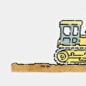 Sequence of illustrations showing bulldozer on the move