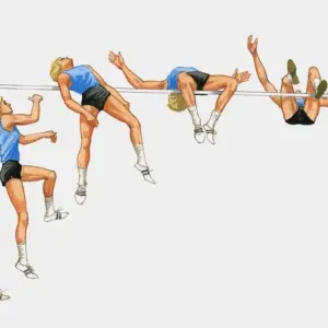 Female Athlete High Jump Print Female Athlete High Jump Print