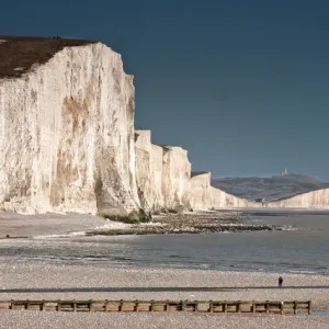 Seven Sisters Cliifs seen across Cuckmere Haven beach Seven Sisters Cliifs seen across Cuckmere Haven beach