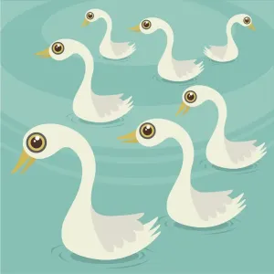 Seven Swans a Swimming Print Seven Swans a Swimming Print