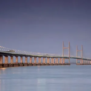 Severn Bridge View at Blue Hour Print Severn Bridge View at Blue Hour Print