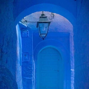 Shades of Blue architecture abstract background, Blue City Chefchaouen, Morocco