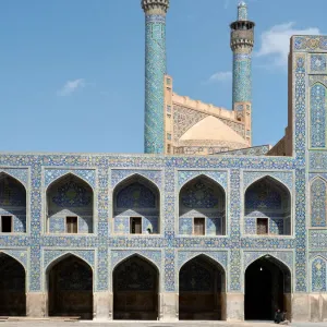 Shah mosque courtyard and minarets, Isfahan, Iran Shah mosque courtyard and minarets, Isfahan, Iran