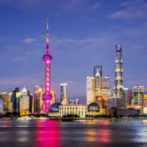 Shanghai Skyline Print - Lujiazui Financial District Shanghai Skyline Print - Lujiazui Financial District