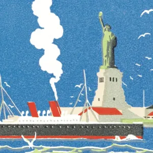 Ship passing Statue of Liberty Ship passing Statue of Liberty