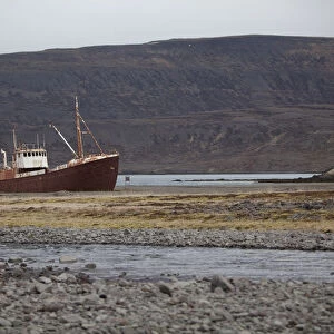 Shipwreck in Breidavik, West Fjords, Iceland, Europe