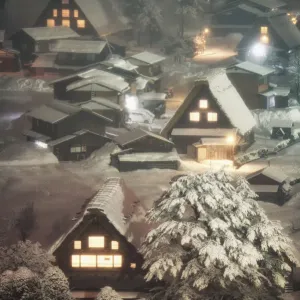 Shirakawago village in winter, Japan Shirakawago village in winter, Japan