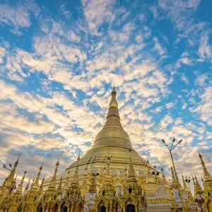 Shwedagon Pagoda twilight time in the morning before sunrise