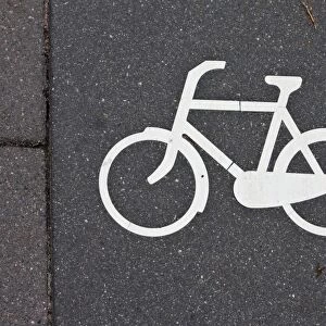Sign for a cycle path, Amsterdam, Holland, Netherlands, Europe