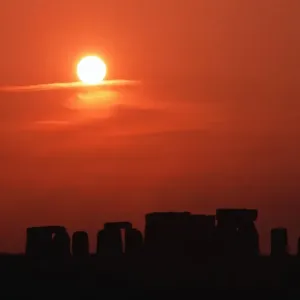 Silhouette of Stonehenge at sunset, England, United Kingdom Silhouette of Stonehenge at sunset, England, United Kingdom