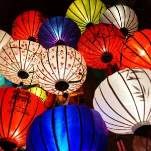 Silk lantern bazaar display hoian Silk lantern bazaar display hoian
