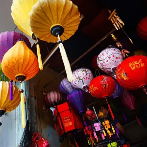 Silk lantern bazaar display hoian Silk lantern bazaar display hoian
