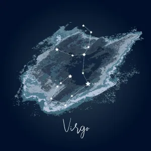 Simple, modern depiction of a celestial constellation - Virgo